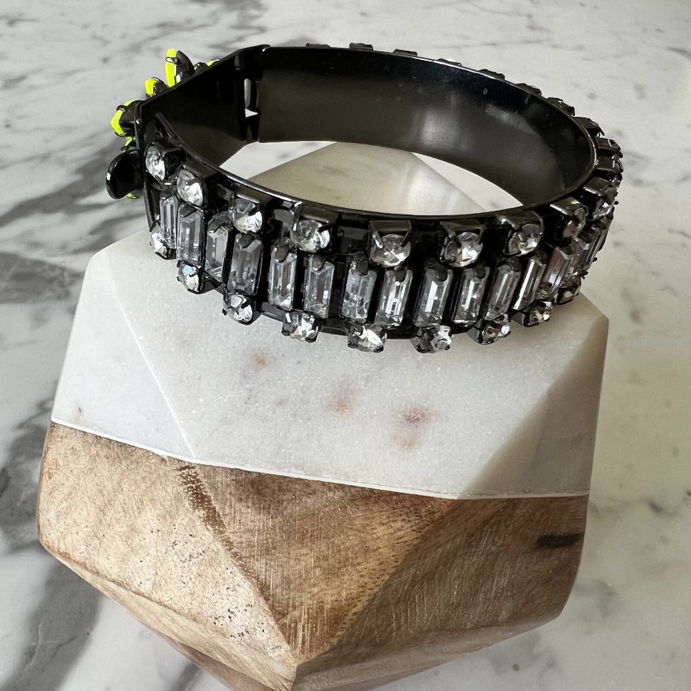 Neon Rhinestone Statement Cuff Bracelet - image 2